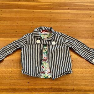 Hanna Andersson white/blue stripe jacket